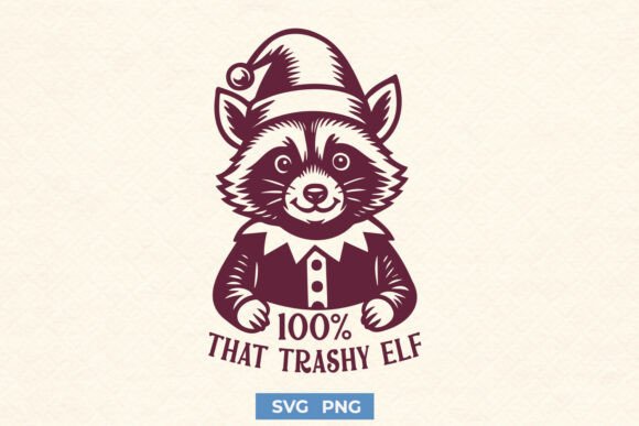 100 That Trashy Elf SVG – Funny Raccoon for Crafts and Graphics