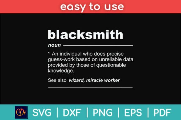 Blacksmith Funny Definition SVG for Crafts and Graphics