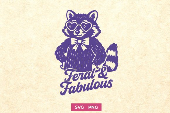 Feral Fabulous SVG – Funny Raccoon PNG for Crafts and Graphics