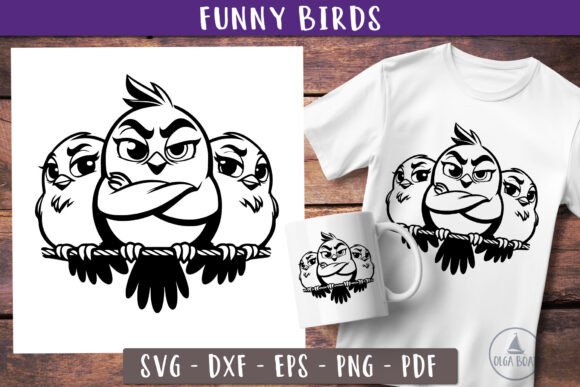 Funny Birds Svg Grumpy Birds on Wire Review