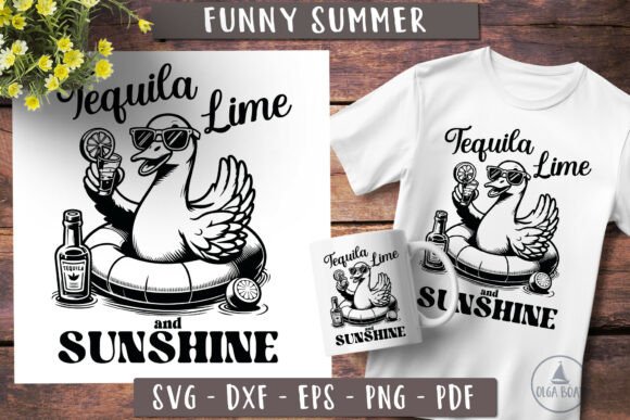 Funny Goose Svg Beach Tequila Summer Graphics for Crafts