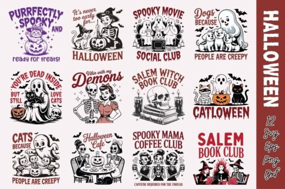 Funny Halloween SVG PNG Bundle for Graphics and Crafts