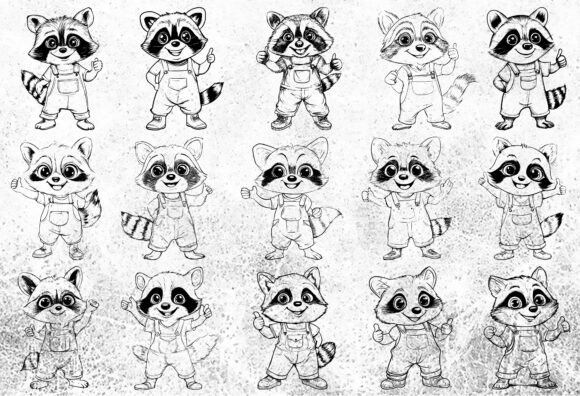Funny Raccoon SVG Bundle for Graphics and Crafts