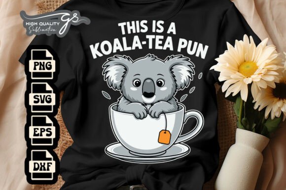 Koala-tea SVG for Crafts and Graphics