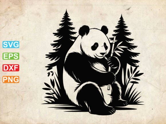 Panda SVG, Funny Panda Clipart for Graphics and Crafts