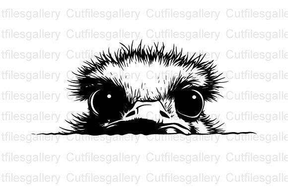 Peeking Funny Ostrich SVG for Crafts and Graphics