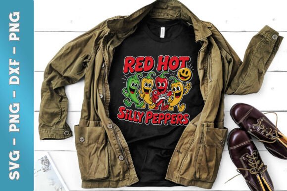 Red Hot Silly Peppers Funny Chilli SVG for Graphics and Crafts