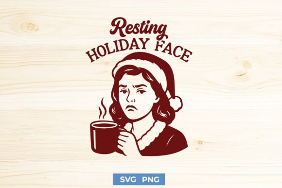 Resting Holiday Face Funny Christmas SVG for Crafts and Graphics
