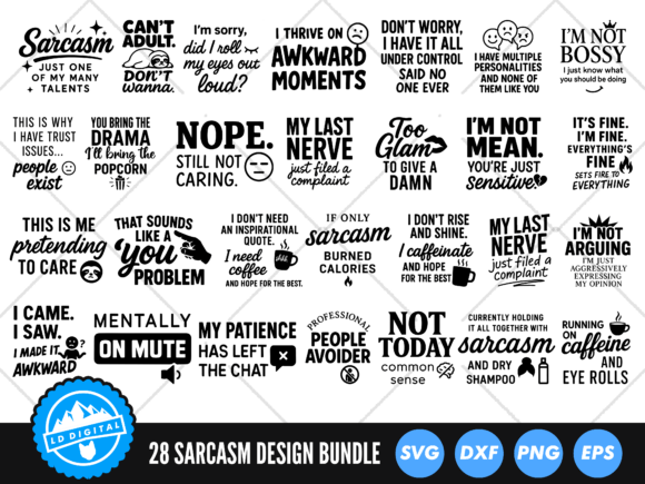 Sarcasm SVG Bundle for Crafts and Graphics