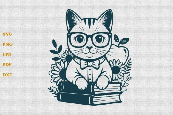 Teacher Cat SVG for Creative Graphics and Crafts